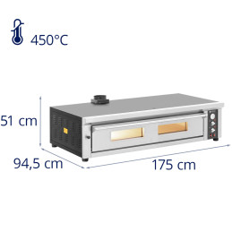 
Elektrinė picų krosnelė su šamotu 8 picoms, skersmuo 33cm 400V 8400W
