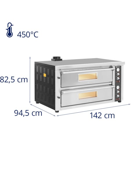 
Dviguba picos krosnelė su šamotu 12 picų, skersmuo 33cm 400V 13200W
