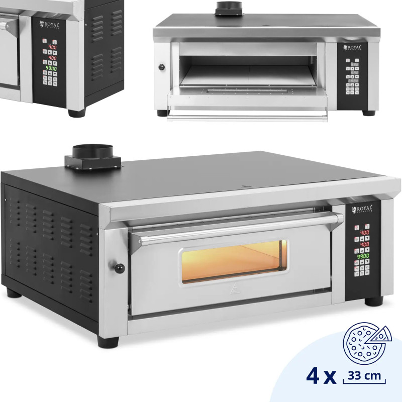 
Elektrinė picų krosnelė su šamotu 4 picoms skersmuo 33cm 230V 4200W
