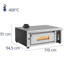 
Elektrinė picų krosnelė su šamotu 4 picoms skersmuo 33cm 230V 4200W
