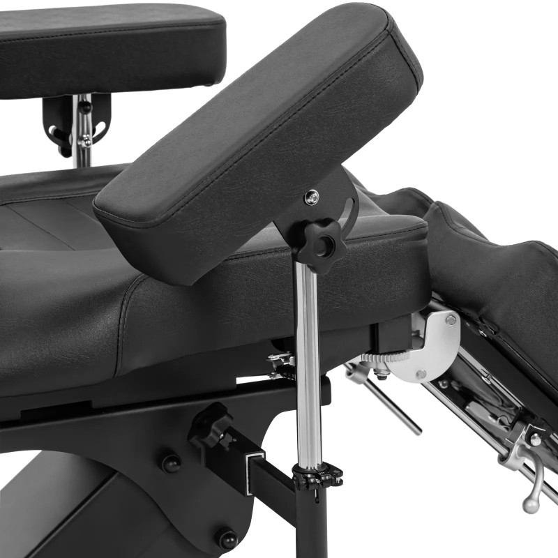 Reguliuojama tattoo kosmetinė kėdė su pedalu iki 300 kg - juoda