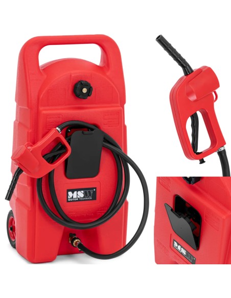 
Nešiojamas kuro bako kanistras su pylimu ant ratų 7,5 l/ min 53 l
