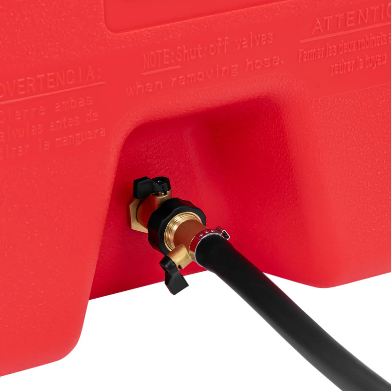 
Nešiojamas kuro bako kanistras su pylimu ant ratų 7,5 l/ min 53 l
