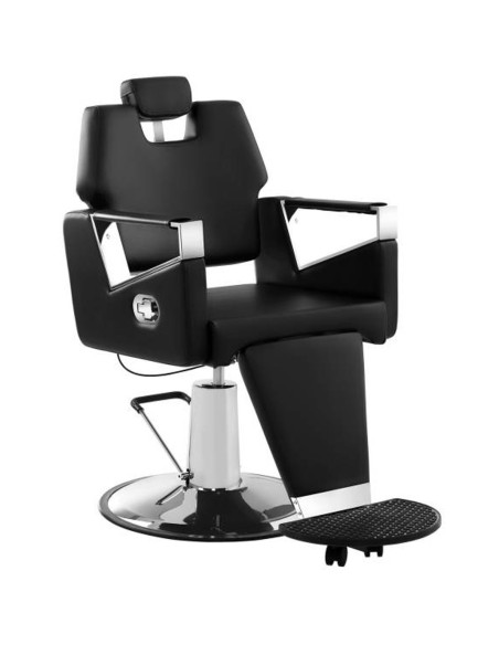 Profesionali kirpėjo kėdė su atrama kojoms TURIN Physa juoda