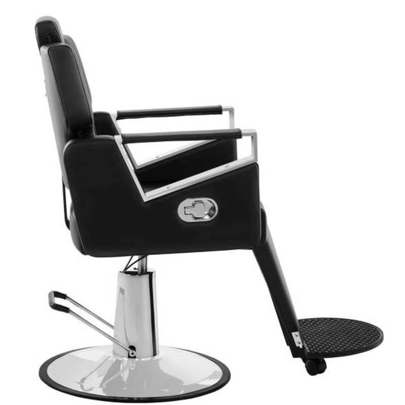 Profesionali kirpėjo kėdė su atrama kojoms TURIN Physa juoda