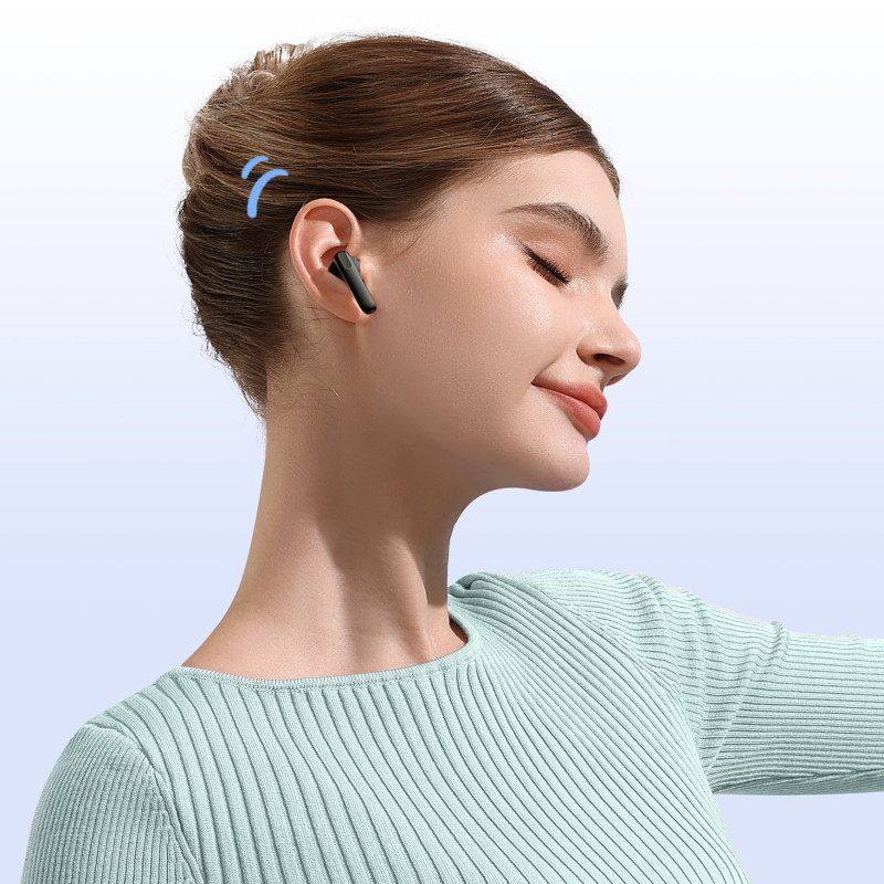 Bowie E12 Bluetooth 5.3 USB A/ C belaidės ausinės – juodos