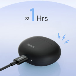
Bowie E12 Bluetooth 5.3 USB A/ C belaidės ausinės – juodos
