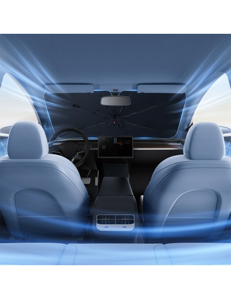 
CoolRide automobilio priekinis skėtis nuo saulės 142x75cm - juodas
