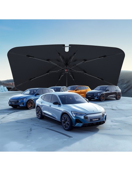 
CoolRide automobilio priekinis skėtis nuo saulės 142x75cm - juodas
