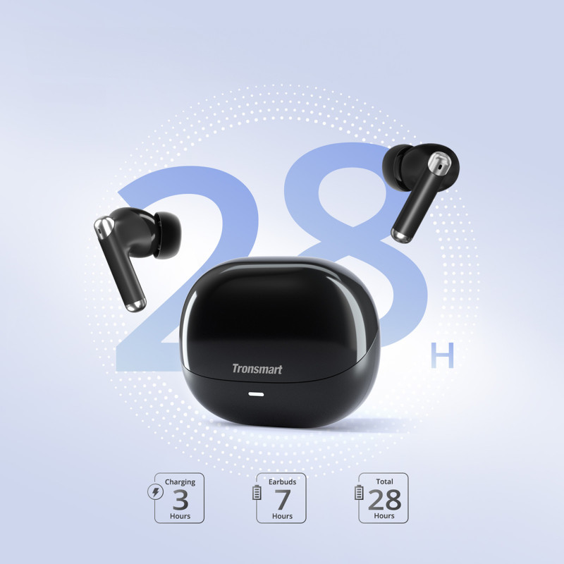 Soundfii R4 belaidės Bluetooth 5.3 ENC ausinės – juodos