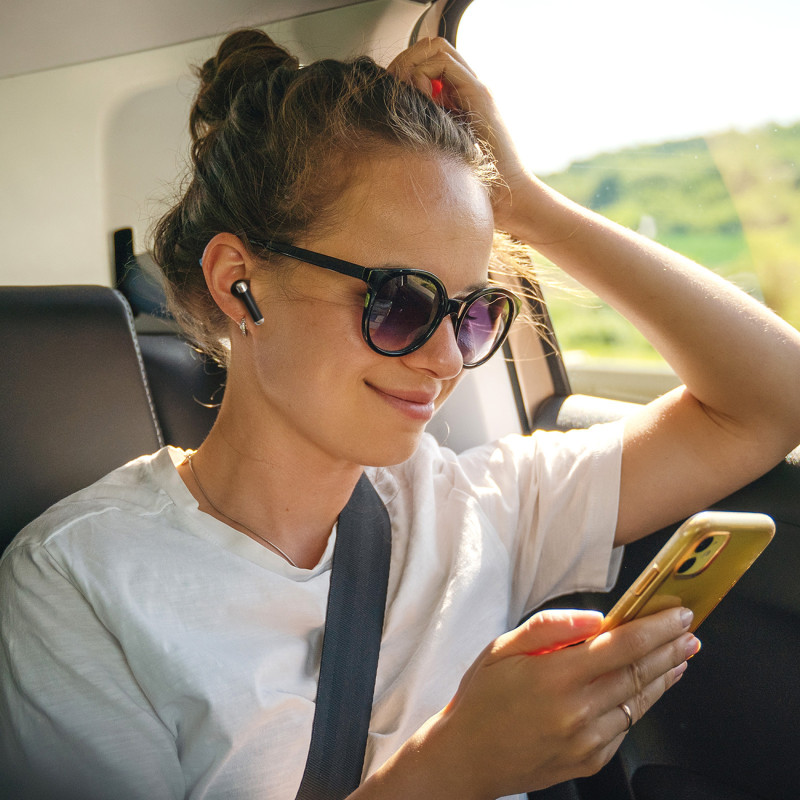 Soundfii R4 belaidės Bluetooth 5.3 ENC ausinės – juodos