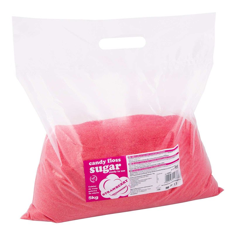 Spalvingo skonio cukrus cukraus vatai raudonų braškių skonio 5kg