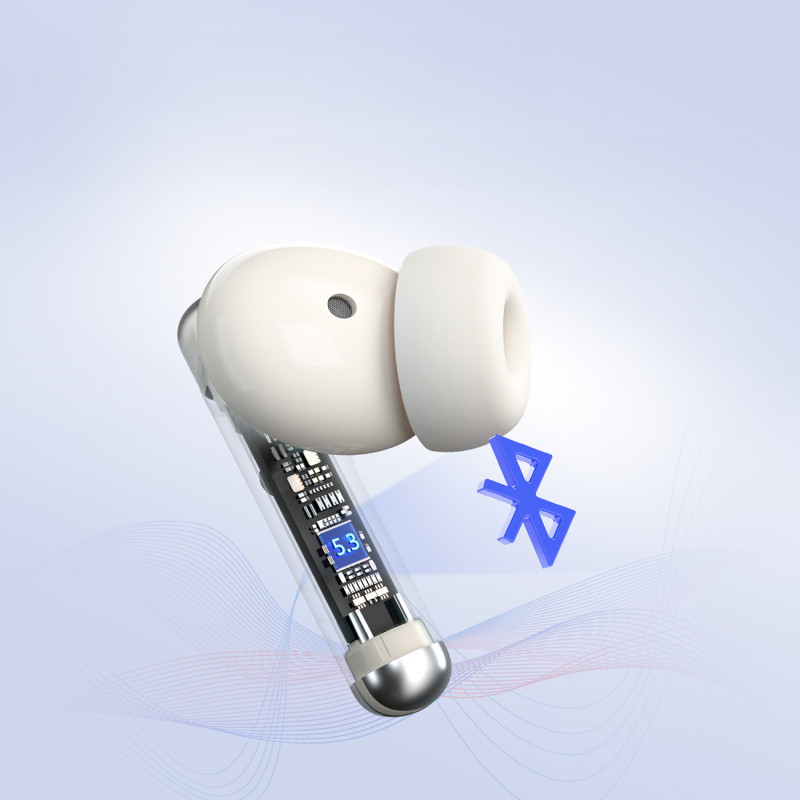Soundfii R4 belaidės Bluetooth 5.3 ENC ausinės – baltos