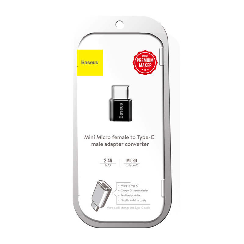 Adapteris Mini Micro USB į USB-C adapteris – juodas