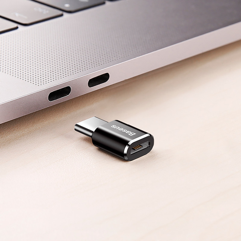 Adapteris Mini Micro USB į USB-C adapteris – juodas