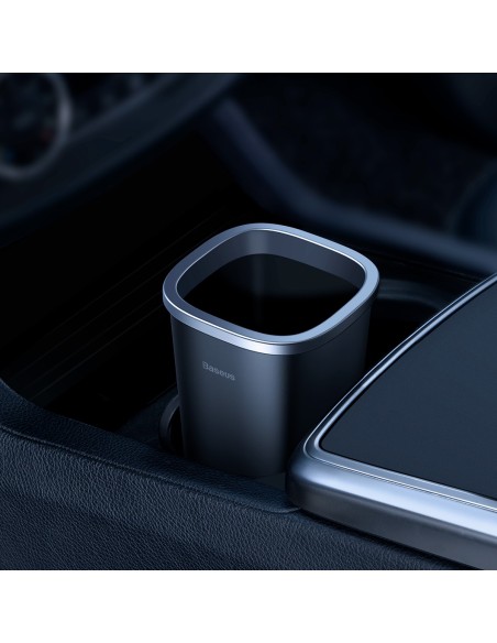 
Mini šiukšliadėžė biurui ar automobiliui, montuojama puodelių laikiklyje - juoda

