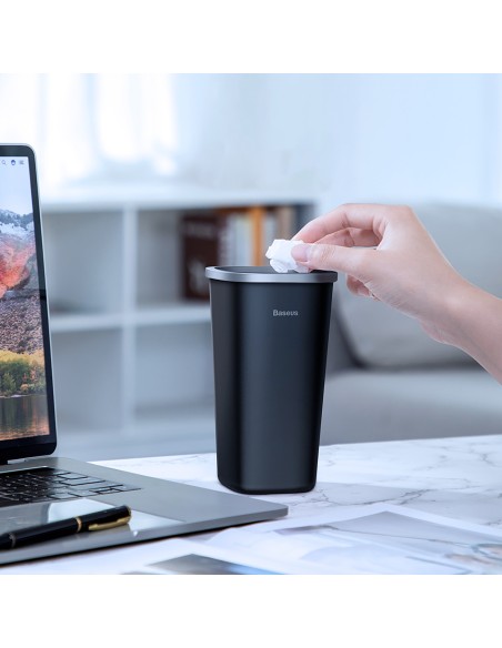 
Mini šiukšliadėžė biurui ar automobiliui, montuojama puodelių laikiklyje - juoda
