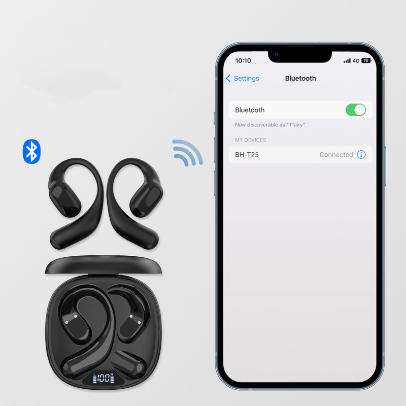 OWS Wireless TWS Bluetooth 5.3 In-Ear ausinės – juodos
