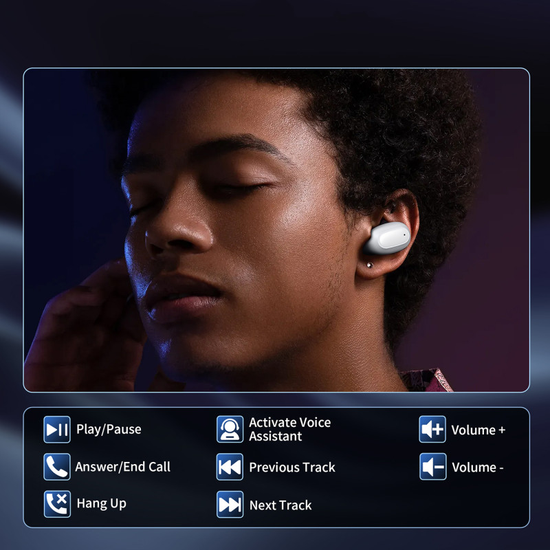 MEMS Wireless TWS Bluetooth 5.3 In-Ear ausinės – baltos