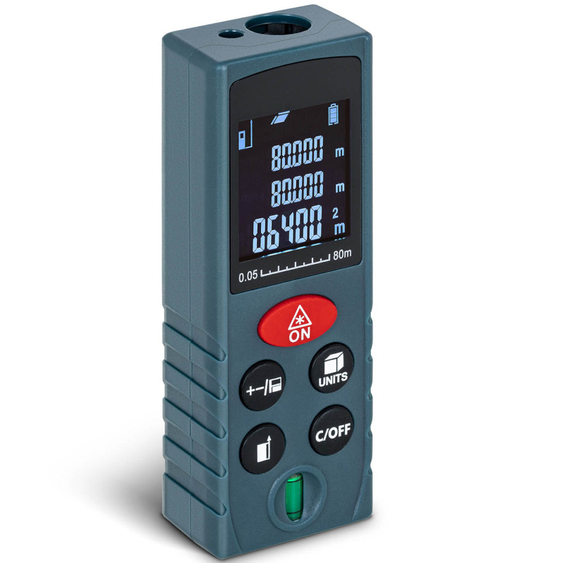Lazerinis nuotolio ieškiklis su LCD ekranu 80 m / 2 mm