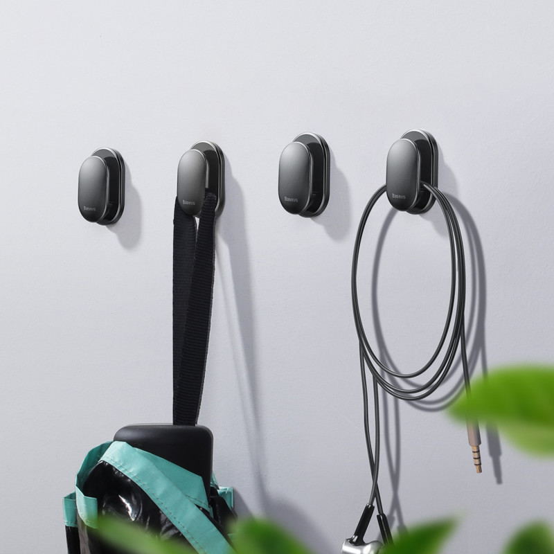 
Mažas Shell lipnus kabliukas automobiliui. namo. garažo RINKINYS 4 vnt. - juoda
