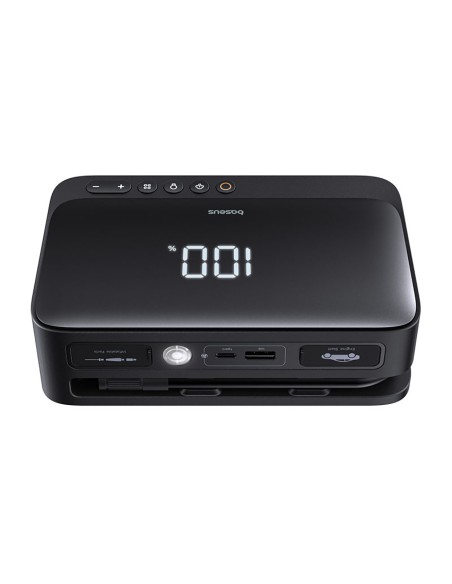 
4 viename starteris 600A su žibintuvėliu, 6000 mAh maitinimo blokas, Super Energy kompresorius - juodas
