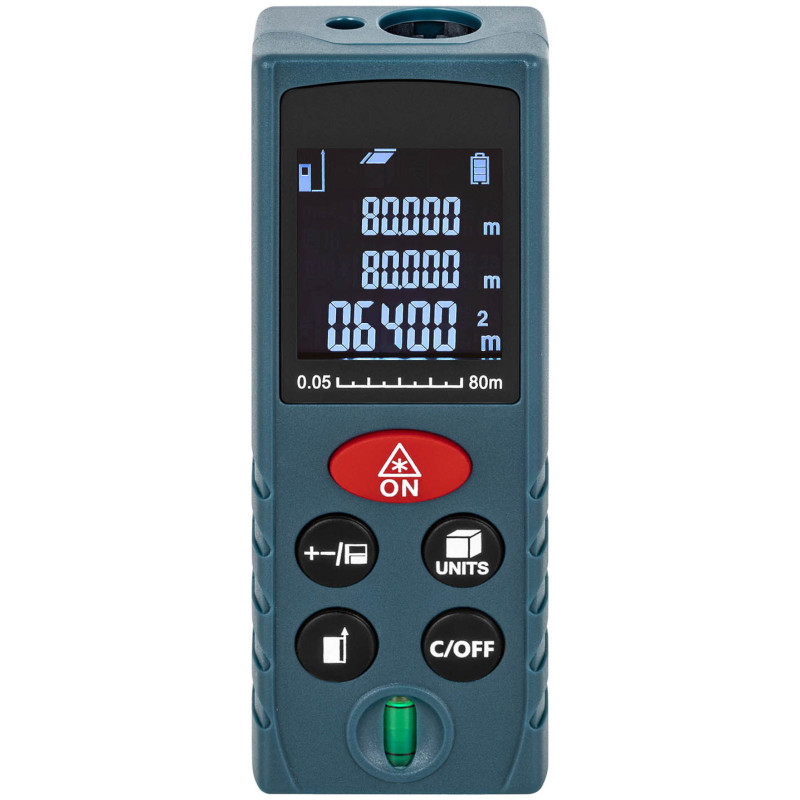Lazerinis nuotolio ieškiklis su LCD ekranu 80 m / 2 mm