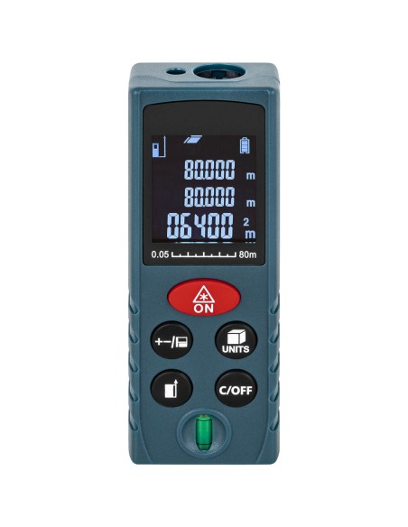 Lazerinis nuotolio ieškiklis su LCD ekranu 80 m / 2 mm Lazerinis nuotolio ieškiklis su LCD ekranu 80 m / 2 mm