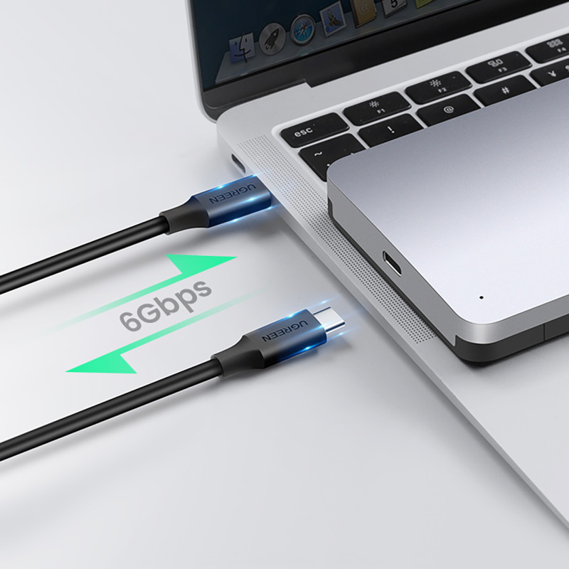 Kietojo disko vieta 2,5 colio SATA 3,0 6Gbps + USB-C kabelis 0,5 m – sidabrinis