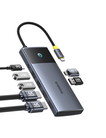 7in1 HUB adapteris Metal Gleam Series II USB-C PD100W / 2x USB-A / 2x HDMI 4K / USB-C 3.0
 
7in1 HUB adapteris Metal Gleam Series II USB-C PD100W / 2x USB-A / 2x HDMI 4K / USB-C 3.0