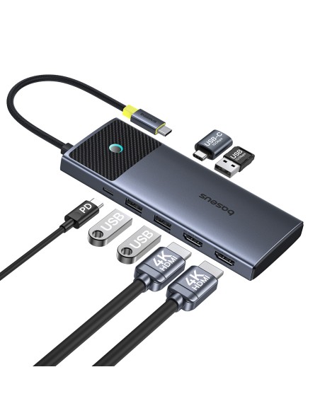 7in1 HUB adapteris Metal Gleam Series II USB-C PD100W / 2x USB-A / 2x HDMI 4K / USB-C 3.0
 
7in1 HUB adapteris Metal Gleam Series II USB-C PD100W / 2x USB-A / 2x HDMI 4K / USB-C 3.0