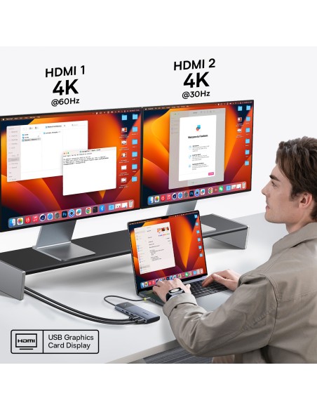 7in1 HUB adapteris Metal Gleam Series II USB-C PD100W / 2x USB-A / 2x HDMI 4K / USB-C 3.0
 
7in1 HUB adapteris Metal Gleam Series II USB-C PD100W / 2x USB-A / 2x HDMI 4K / USB-C 3.0