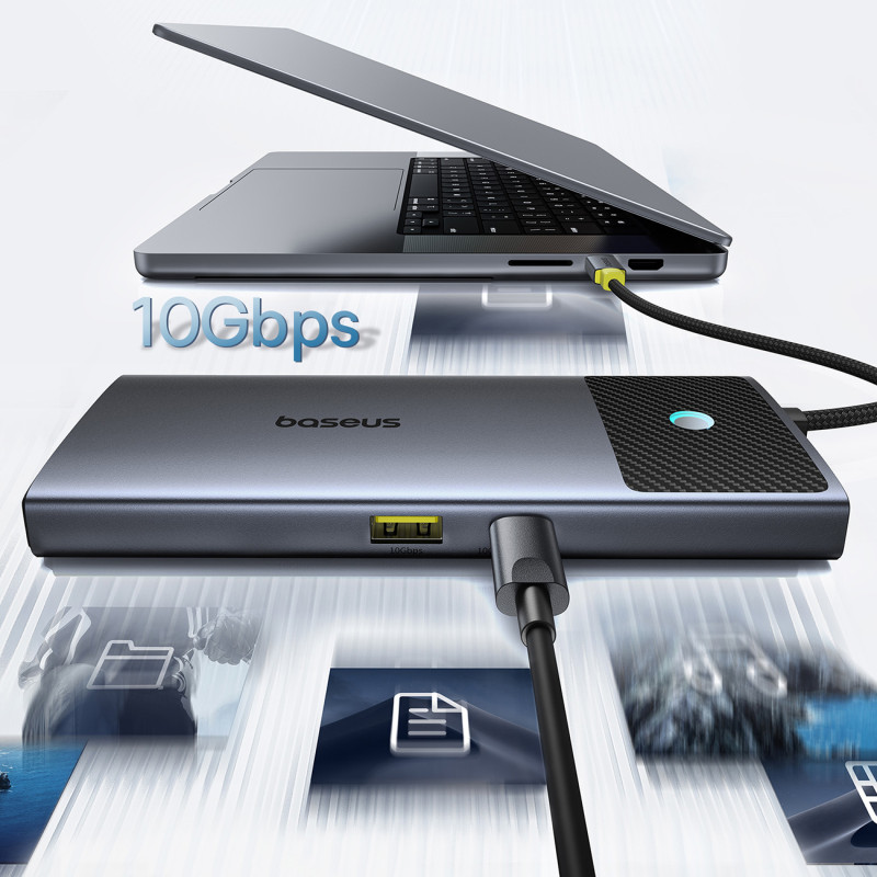 7in1 HUB adapteris Metal Gleam Series II USB-C PD100W / 2x USB-A / 2x HDMI 4K / USB-C 3.0