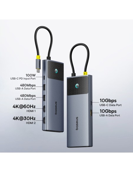 7in1 HUB adapteris Metal Gleam Series II USB-C PD100W / 2x USB-A / 2x HDMI 4K / USB-C 3.0
 
7in1 HUB adapteris Metal Gleam Series II USB-C PD100W / 2x USB-A / 2x HDMI 4K / USB-C 3.0