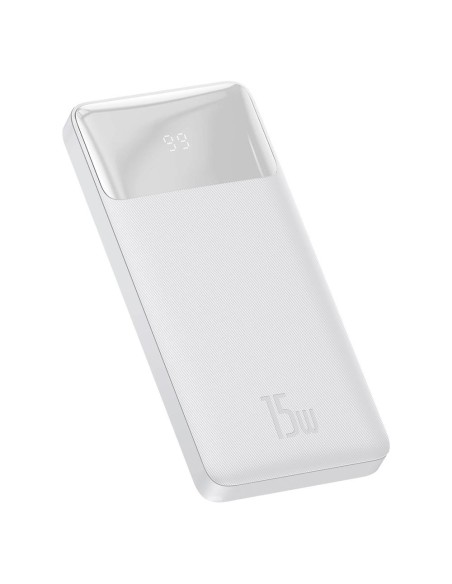 Powerbank 10000mAh 2xUSB USB-C microUSB 15W balta Powerbank 10000mAh 2xUSB USB-C microUSB 15W balta