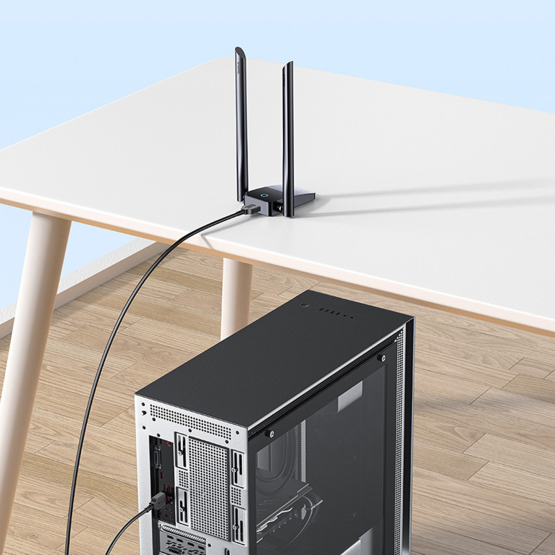 USB WiFi 2.4GHz 5GHz FastJoy Access Point 1300 Mb/ s tinklo plokštė – juoda