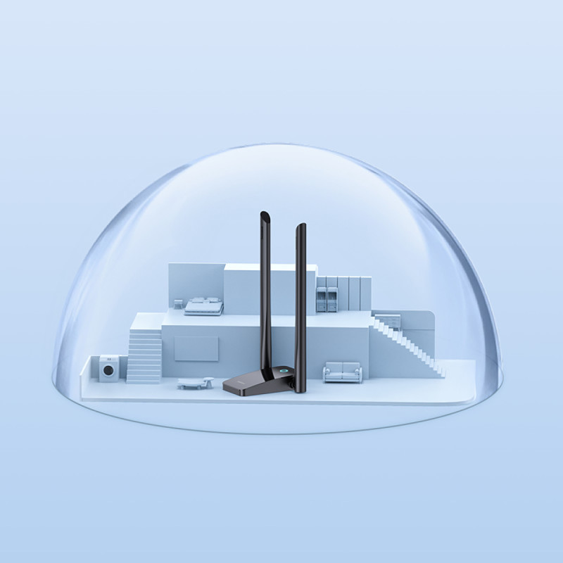 USB WiFi 2.4GHz 5GHz FastJoy Access Point 1800 Mb/ s tinklo plokštė – juoda