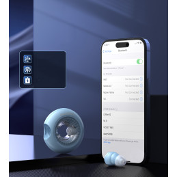 
TWS Bluetooth 5.3 LightAura VocalSound belaidės ausinės – mėlynos
