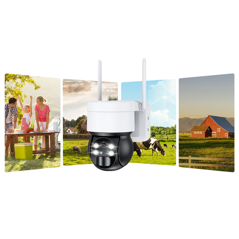 Išmanioji saulės PTZ kamera 4G LTE su 5 W saulės kolektoriumi ASC006-4G – balta