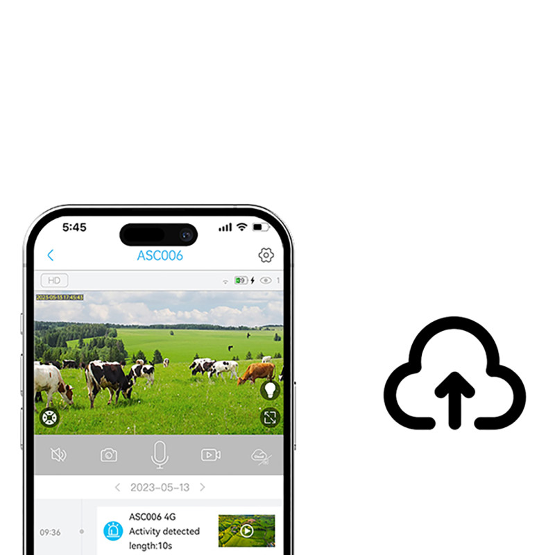 Išmanioji saulės PTZ kamera 4G LTE su 5 W saulės kolektoriumi ASC006-4G – balta