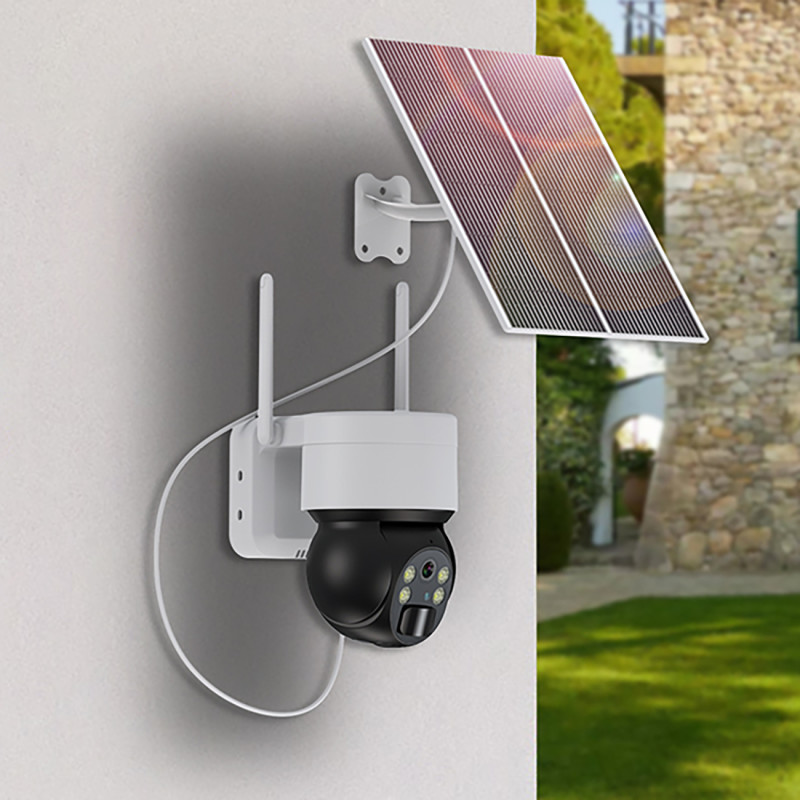 Išmani saulės PTZ WiFi kamera su 5W saulės kolektoriumi ASC006-WF – balta