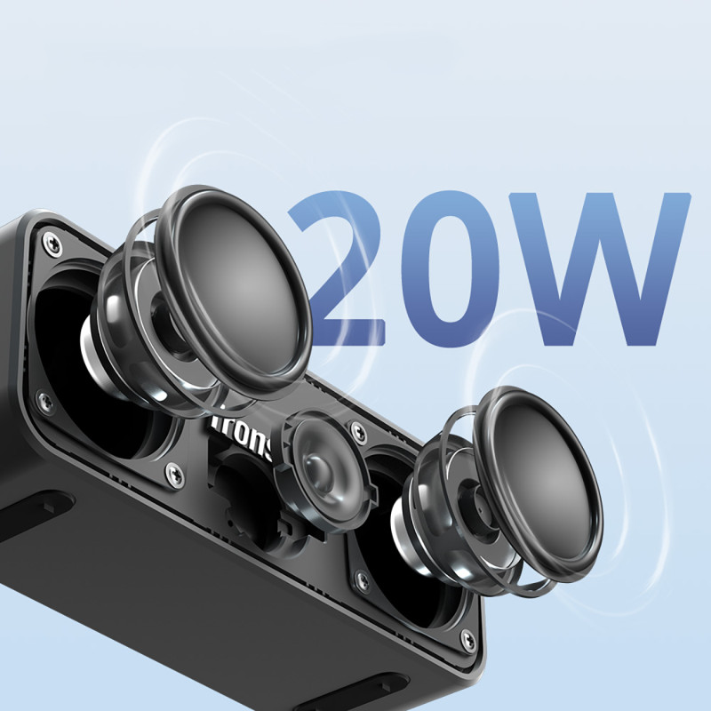 Element T2 Plus atnaujintas 20 W Bluetooth 5.3 belaidis garsiakalbis – juodas