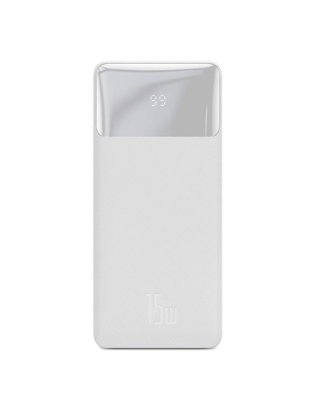 Powerbank 10000mAh 2xUSB USB-C microUSB 15W balta Powerbank 10000mAh 2xUSB USB-C microUSB 15W balta