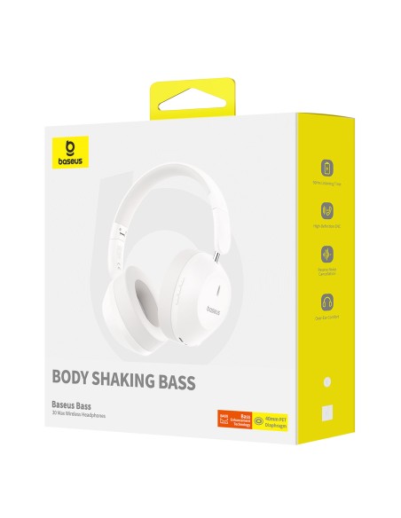 Bass 30 Max Bluetooth 5.3 belaidės ausinės – baltos
 
Bass 30 Max Bluetooth 5.3 belaidės ausinės – baltos