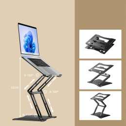 
SET Aliuminio nešiojamojo kompiuterio stovas + išmaniojo telefono stovas - juodas
