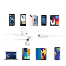 
USB-C ausinės su 1,2 m laidu – balta
