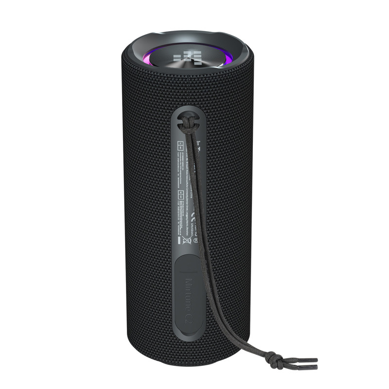 Mirtune C2 24W nešiojamasis Bluetooth garsiakalbis + USB-C AUX laidai – juodi