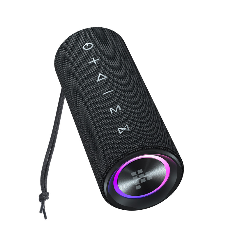 Mirtune C2 24W nešiojamasis Bluetooth garsiakalbis + USB-C AUX laidai – juodi