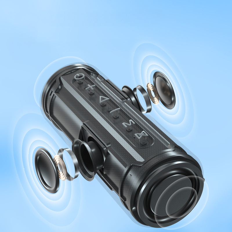 Mirtune C2 24W nešiojamasis Bluetooth garsiakalbis + USB-C AUX laidai – juodi