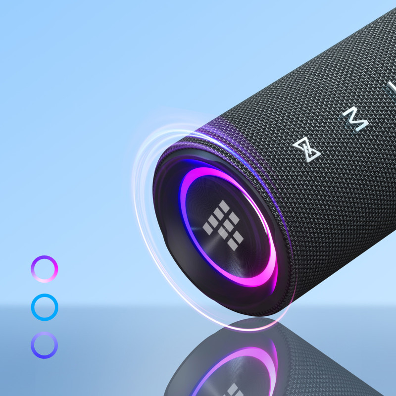 Mirtune C2 24W nešiojamasis Bluetooth garsiakalbis + USB-C AUX laidai – juodi